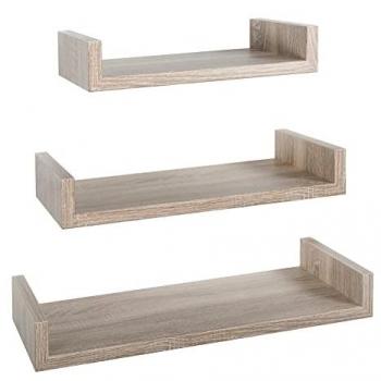 Estantes de Pared Conjunto de 3 pcs Mod. Calamita Maxi en Roble Sagerau