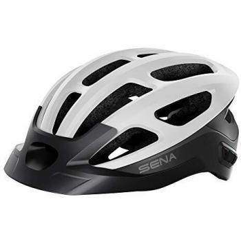 Casco de bicicleta inteligente Sena R1 Evo con micrófono y altavoz (Blanco, Talla M)