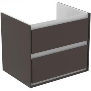 Mueble de baño Ideal Standard Air 600mm, marrón mate / blanco mate, 2 cajones
