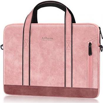Alfheim - Maletín para portátil de 15/15,6/16 pulgadas, resistente al agua, de piel, para mujer, hombre, escuela, viajes, negocios, compatible con Macbook Pro de 16 pulgadas