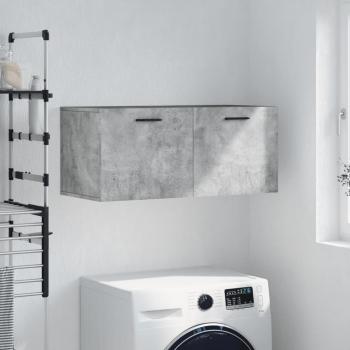 Mueble de pared gris hormigón 80x36,5x35 cm madera multicapa