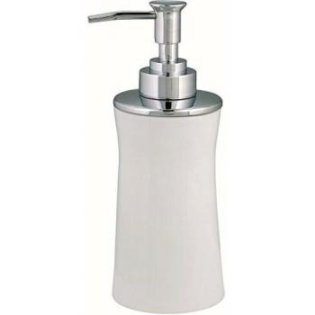 Spirella 18,5 x 7,0 x 7,0 cm, Blanco colección Malibu, Dispensador de jabón líquido, Porcelana