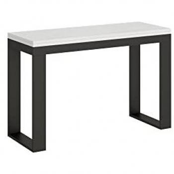 Mesa abatible extensible Tecno Double 120/200x45/90 cm Blanco Fresno Antracita