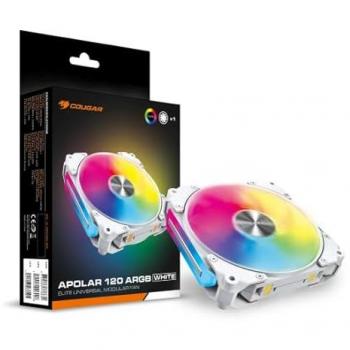 Ventilador Modular Apolar 120 ARGB Blanco con Diseño de Cadena de Margaritas, Conectividad Sin Herramientas, Rodamientos Hidrodinámicos HDB, Control PWM y Sistema de Amortiguación