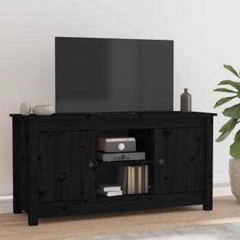 Soporte para TV móvil de madera maciza de pino negro 103x36,5x52 cm