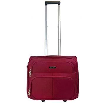 Maleta Trolley Piloto Médico con Ruedas y 4 Compartimientos Color Rojo Granate