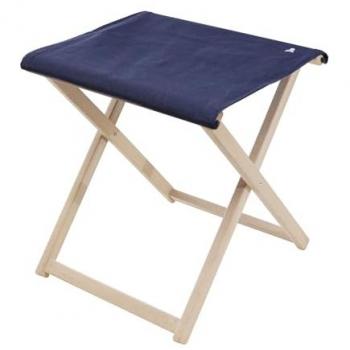 Taburete Director Plegable Scalpers de Madera de Haya sin Barniz de Primera Calidad con Lona Azul Oscuro, Dimensiones: 50x46x45,5 cm