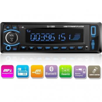 Radio de Coche, Arespark Autoradio Bluetooth Reproductor MP3 para Automóvil FM Estéreo Radio Manos Libres Audio USB/TF