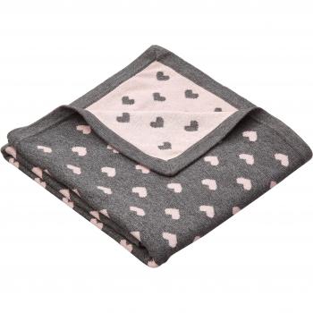 BB1410.44 Mix and Match Manta Jacquard de Noukie, Antracita/Rosa, 75x100cm