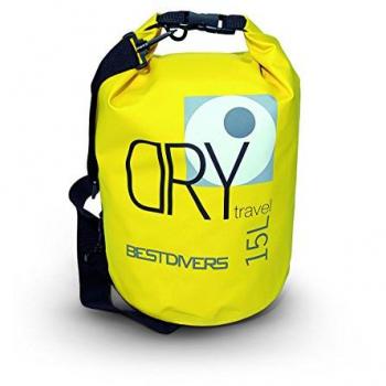 Best Divers Bolsa Estanca Travel 15l - Saco estanco amarillo, dimensiones 22 x 45 cm