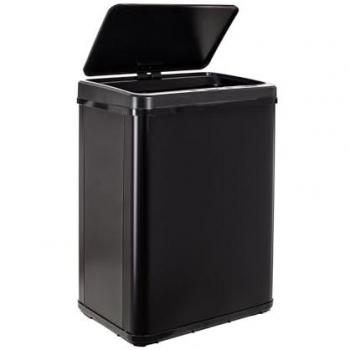 Cubo de Basura Inteligente Wellhome Sin Patas 40L - Apertura Automática y Contacto Manual, Dimensiones: 35,5x26x55,5 cm, Color Blanco