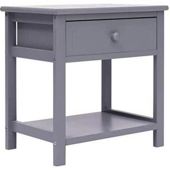 SengentoStyle Nachtkastje 40x29x42 cm paulownia hout grijs