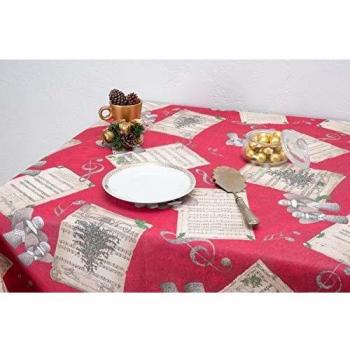 Boheme Holy Night Mantel Navidad ALGODÓN /50% POLIÉSTER, Rojo 140 x 350