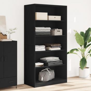 Armario de madera contrachapada negro 100x50x200 cm Vidaxl Negro