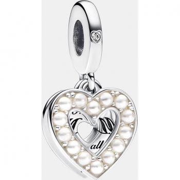 Pandora Pearlescent Double Heart Dangle Charm 792649C01