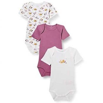 Set de 3 bodys cortos para bebé niña con diseño de gato valeriano