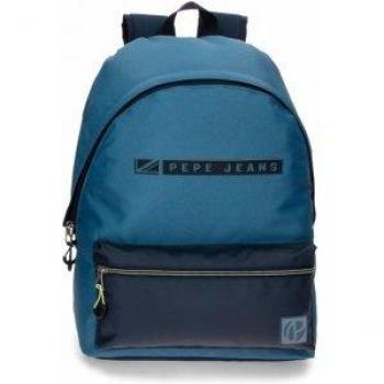 Mochila Pepe Jeans para niños Duncan 44cm adaptable a carro azul