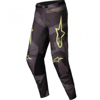 Alpinestars Pantalones de Motocross Racer Hollow Camuflaje Oscuro-Amarillo Flúor