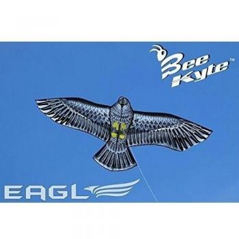 Bee-Kyte Eagle - Cometa Monocable Vuelo a vela 180 x 80 cm en forma de águila lista para volar, con cable y enrolla-cable incluido