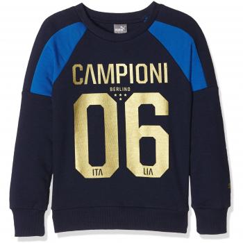 Puma FIGC Italia Tribute 2006 Sweater – Sudadera, otoño/invierno, infantil, color peacoat-Team power blue, tamaño 6 años