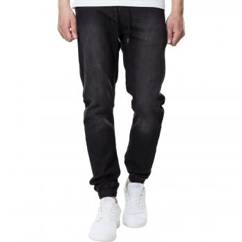 Urban Classics Knitted Denim Jogpants, Pantalones de Deporte para Hombre, Schwarz