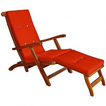 Cojín para silla de playa 173cm naranja, impermeable, para asiento reclinable y uso interior/exterior