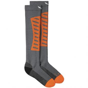 Calcetines Largos Salewa Sella Dryback Am Half Gris Naranja 39-41