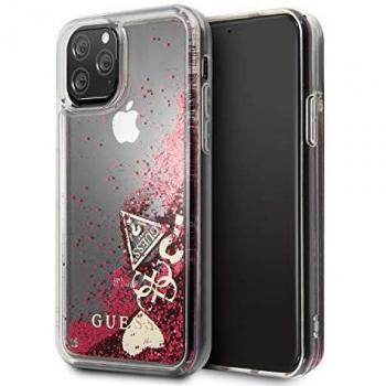 Funda Guess Glitter Collection iPhone 11 Pro - Frambuesa con diseño de corazones