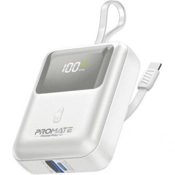 Promate PowerPod-10 Powerbank 10000mAh USB-C 35W y USB 18W de Carga Rápida Blanco