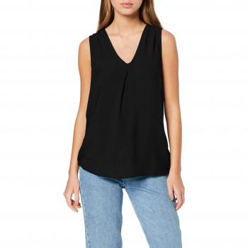 Vero Moda NOS Vmeva V-Neck S/l Top Exp Noos Camiseta sin Mangas, Negro Black, 38