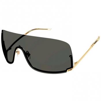 Gucci Gold/Dark Grey Sunglasses, Yellow Unisex, Size: ONE SIZE with Original Accessories