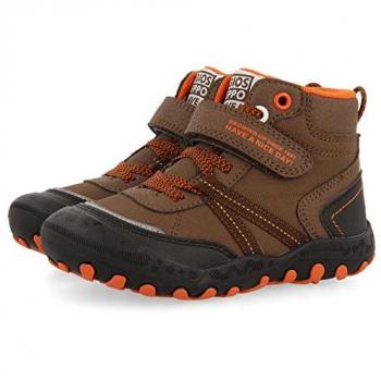 Botas altas Gioseppo Gerlos 104575 para niño color marrón, zapatillas deportivas de niño con cierre ajustable y cordones elásticos, sneakers abotinadas tipo trekking marrones para niña y niño