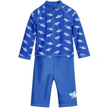 Playshoes UV Protection One-Piece Shark Swimsuit with Long Sleeves for Babies