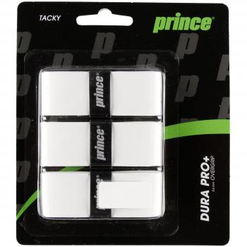Prince Overgrip Dura Pro Plus 3er - Mango de Raqueta de Tenis, Color Blanco, Talla Standard