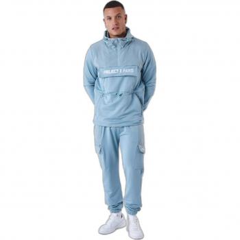 Sudadera cortavientos con capucha Project X Paris - Color Gris Azulado - Talla L - 100% Poliéster