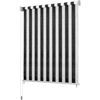 vidaXL Persiana Enrollable 180x230cm a Rayas Grises Antracita y Blanca Cortina
