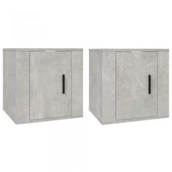 Mueble de TV de pared multimedia en 2 piezas, color gris, dimensiones 40 x 34,5 x 40 cm