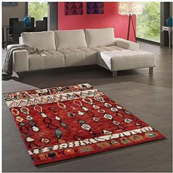 Alfombra Bereber Étnica Roja 240x340 para Salón Grande