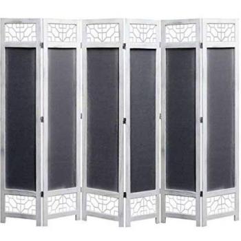 vidaXL 6 Paneles, Gris, 210 x 165 cm, Tela