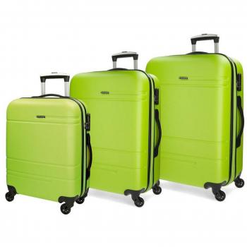 Movom Galaxy Juego de Maletas Verde 55/69/79 cms Rígida ABS Cierre TSA 216L 4 Ruedas Dobles Equipaje de Mano