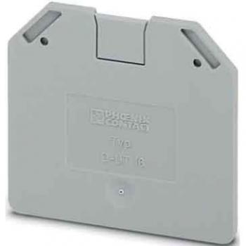 Tapa de extremo D-UT 16, gris, dimensiones 2,2x52,8x47,3 mm