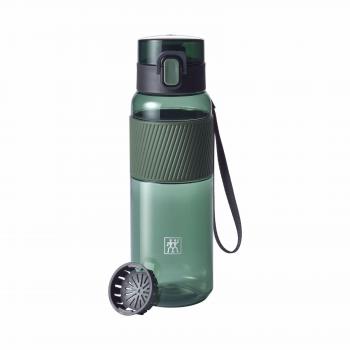 Botella de Tritán Verde Oscuro de 680 ml con Fruchtsieb Extraíble, Resistente a Roturas, Sin BPA