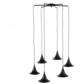 Lámpara de Techo 51,5 x 51,5 x 100 cm Negro Dorado Metal Ø 18,5 cm