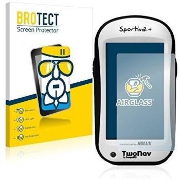 BROTECT Protector Pantalla Cristal Híbrido Compatible con CompeGPS TwoNav Sportiva2+ Protector Vidrio - [Dureza 9H, Anti-arañazos]