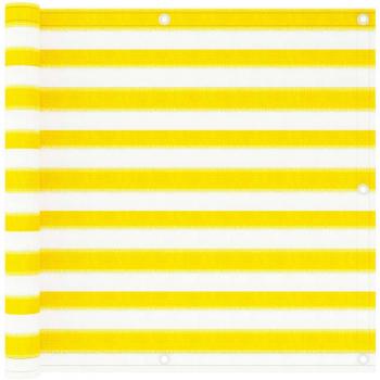 Toldo para balcón amarillo y blanco 90x300 cm HDPE