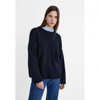 Soft-Touch Knit Sweater Navy Blue XS