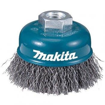 MAKITA D-24094 D-24072-Cepillo de Alambre de 60 mm insercion m14 con Forma Copa Ondulada de Acero 0,3 mm, Negro