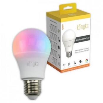 Bombilla Inteligente Konyks Blanco E27 - Bombilla LED, casquillo E27, control a través de aplicación móvil, compatible con asistentes de voz, regulación de brillo y temperatura de color