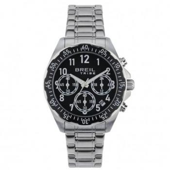 Reloj Hombre Breil EW0718 Negro Plateado Ø 37 mm, Correa de acero inoxidable, Resistencia al agua hasta 30 metros, Esfera negra con detalles plateados, Movimiento de cuarzo