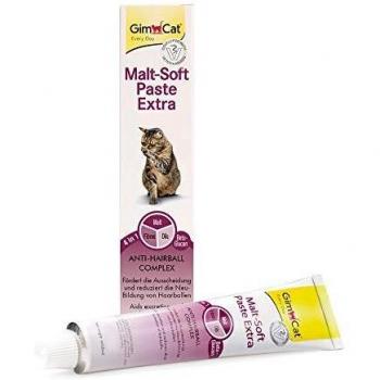 GimCat Malt-Soft Extra, pasta con malta- Anti-Hairball snack para gatos favorece la excreción de bolas de pelo - 1 tubo